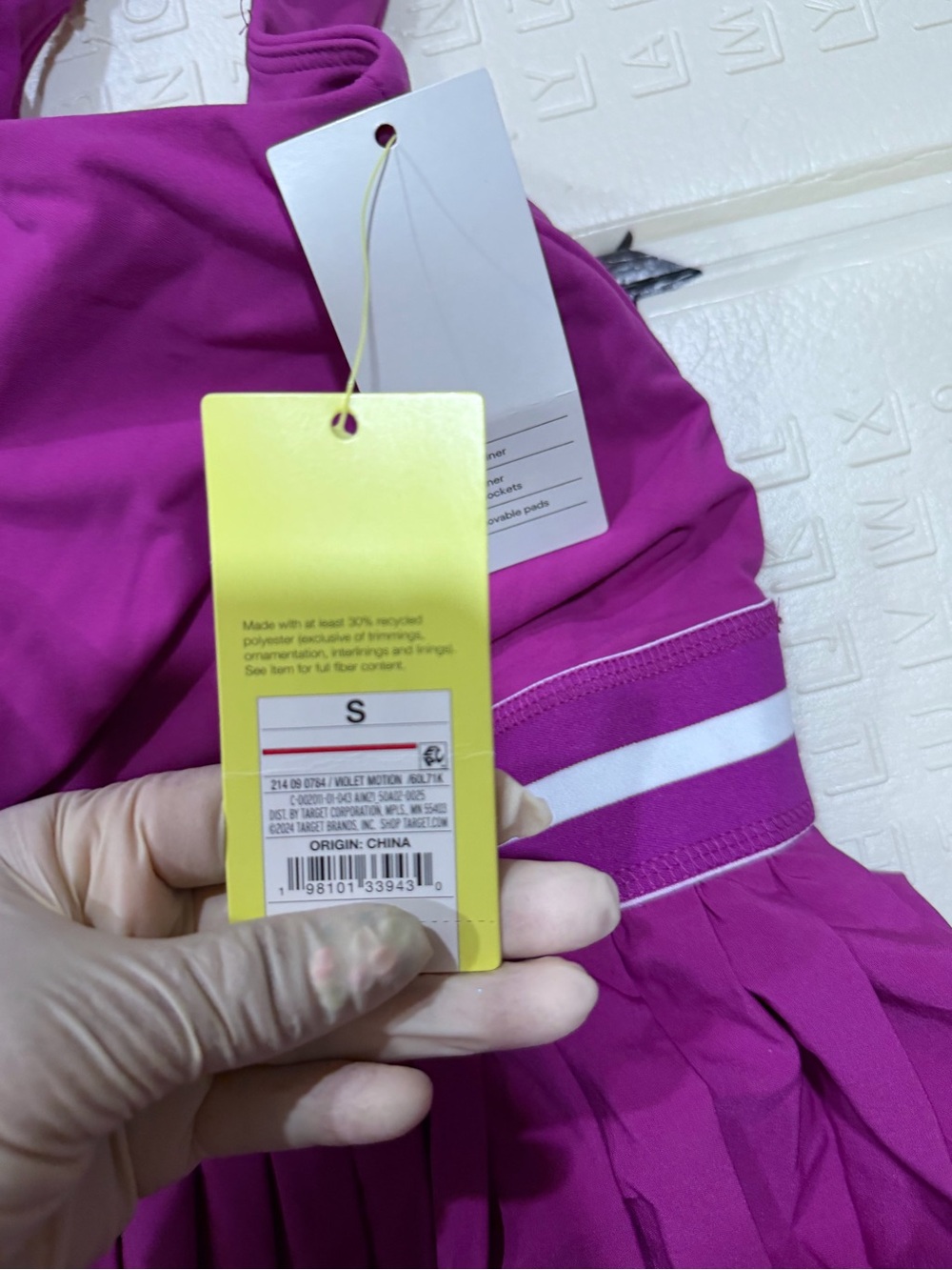 Pleated Tank Dress with Stripe Waistband - Picture 4 of 4